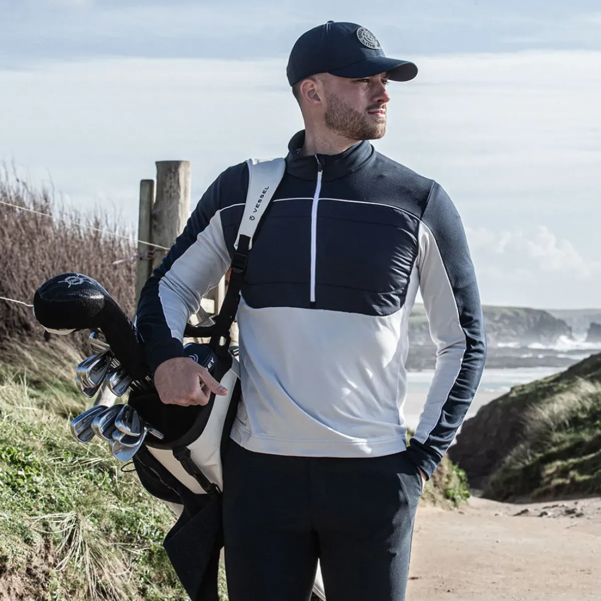 Discount Men's Douglas Half Zip Golf Mid Layer Men's Sweaters|Men's Midlayers