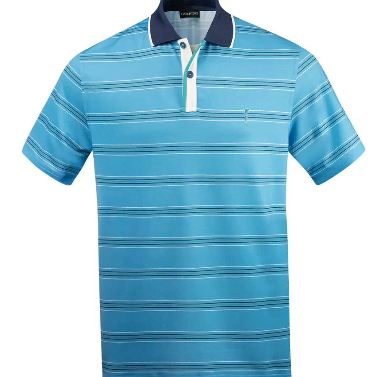 Online Men's Multi-Stripe Breathable Golf Polo Shirt Men's Polo Shirts