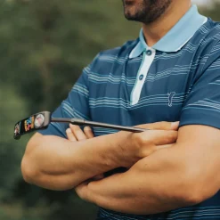 Online Men's Multi-Stripe Breathable Golf Polo Shirt Men's Polo Shirts