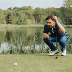 Discount Men's Multi-Stripe Breathable Golf Polo Shirt Men's Polo Shirts