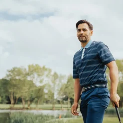 Discount Men's Multi-Stripe Breathable Golf Polo Shirt Men's Polo Shirts