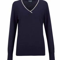 Outlet V-Neck Knitted Ladies Sweater Ladies Midlayers|Men's Midlayers