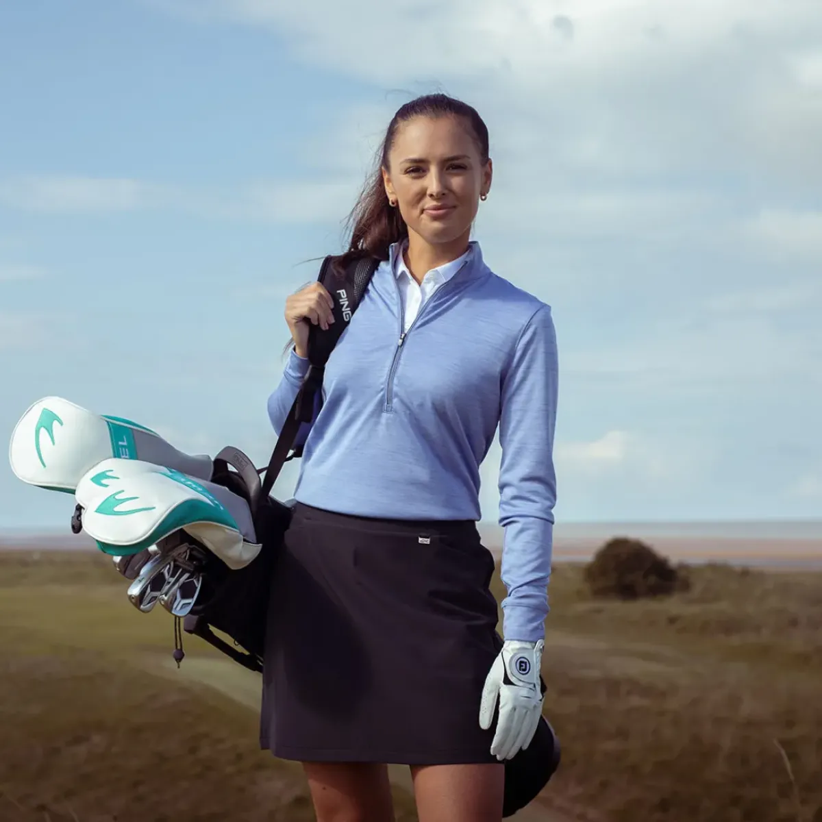 Online Ladies Half Zip Mock Golf Midlayer Ladies Midlayers|Men's Midlayers