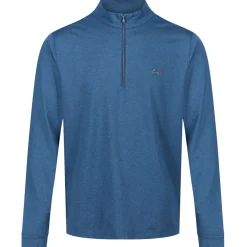 Clearance Men's Heathered Half Zip Mock Golf Midlayer Men's Sweaters|Men's Midlayers