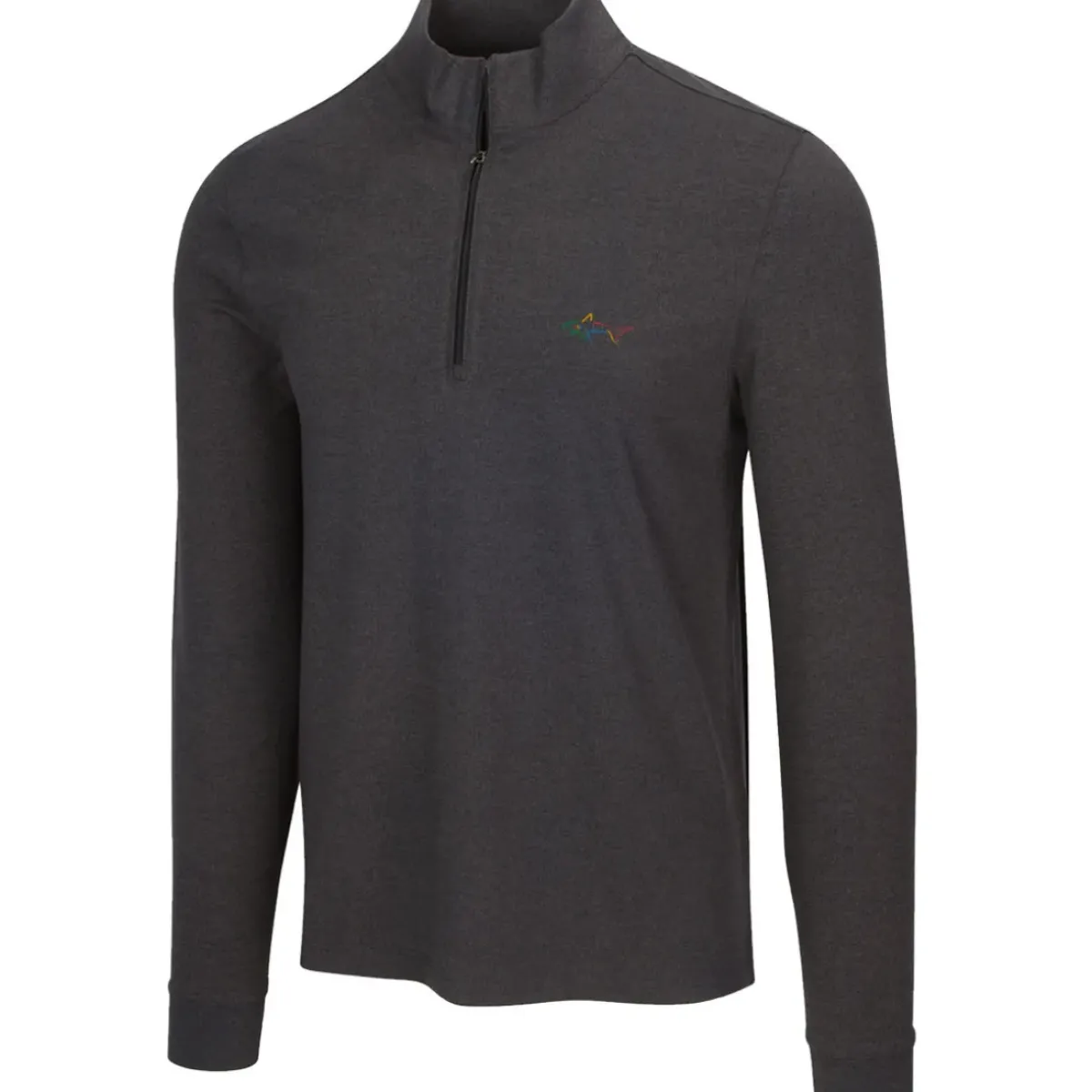 Hot Men's Heathered Half Zip Mock Golf Midlayer Men's Sweaters|Men's Midlayers