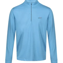Hot Men's Heathered Half Zip Mock Golf Midlayer Men's Sweaters|Men's Midlayers