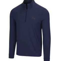 Hot Men's Heathered Half Zip Mock Golf Midlayer Men's Sweaters|Men's Midlayers