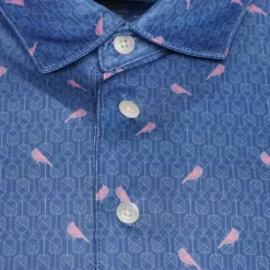 Clearance Men's Love Birds Print Golf Polo Shirt Men's Polo Shirts