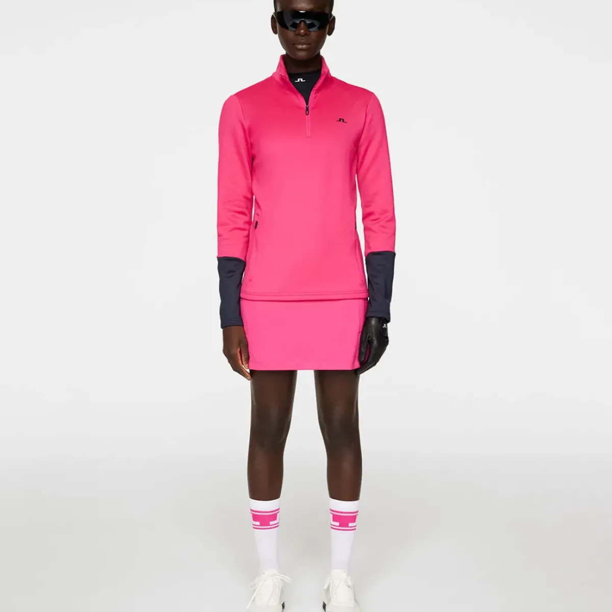 Online J.Lindeberg Ladies Aerial Blocked Quarter Zip Golf Mid Layer Ladies Midlayers|Men's Midlayers