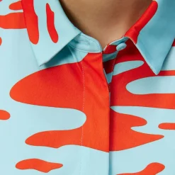 Online J.Lindeberg Ladies Dena Print Sleeveless Golf Polo Shirt Ladies Polo Shirts