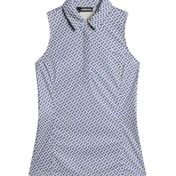 Discount J.Lindeberg Ladies Dena Print Sleeveless Golf Polo Shirt Ladies Polo Shirts