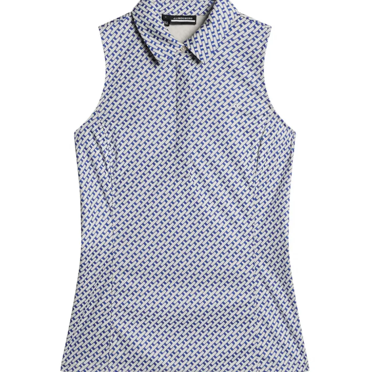 Discount J.Lindeberg Ladies Dena Print Sleeveless Golf Polo Shirt Ladies Polo Shirts
