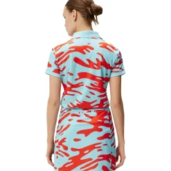 New J.Lindeberg Ladies Tour Tech Print Golf Polo Shirt Ladies Polo Shirts