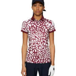 New J.Lindeberg Ladies Tour Tech Print Golf Polo Shirt Ladies Polo Shirts