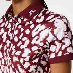 New J.Lindeberg Ladies Tour Tech Print Golf Polo Shirt Ladies Polo Shirts