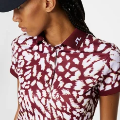 New J.Lindeberg Ladies Tour Tech Print Golf Polo Shirt Ladies Polo Shirts