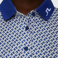 New J.Lindeberg Ladies Tour Tech Print Golf Polo Shirt Ladies Polo Shirts