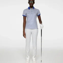 New J.Lindeberg Ladies Tour Tech Print Golf Polo Shirt Ladies Polo Shirts