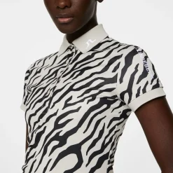 New J.Lindeberg Ladies Tour Tech Print Golf Polo Shirt Ladies Polo Shirts