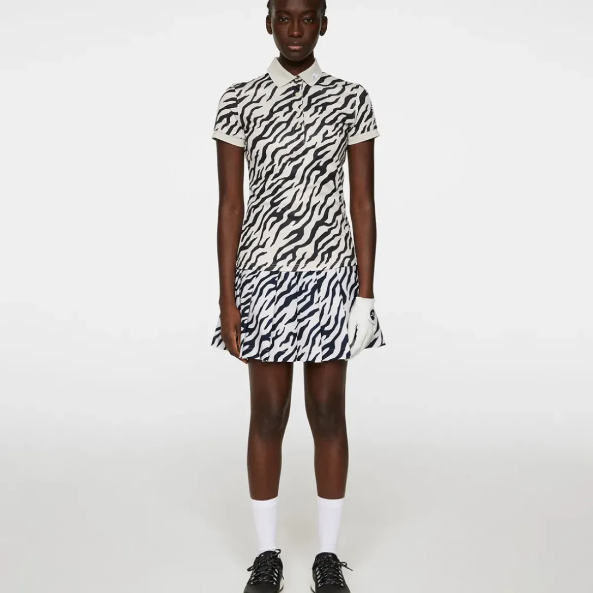 New J.Lindeberg Ladies Tour Tech Print Golf Polo Shirt Ladies Polo Shirts