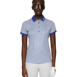 Online J.Lindeberg Ladies Tour Tech Print Golf Polo Shirt Ladies Polo Shirts
