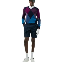 New J.Lindeberg Men's Active Argyle Golf Sweater Men's Sweaters|Men's Midlayers