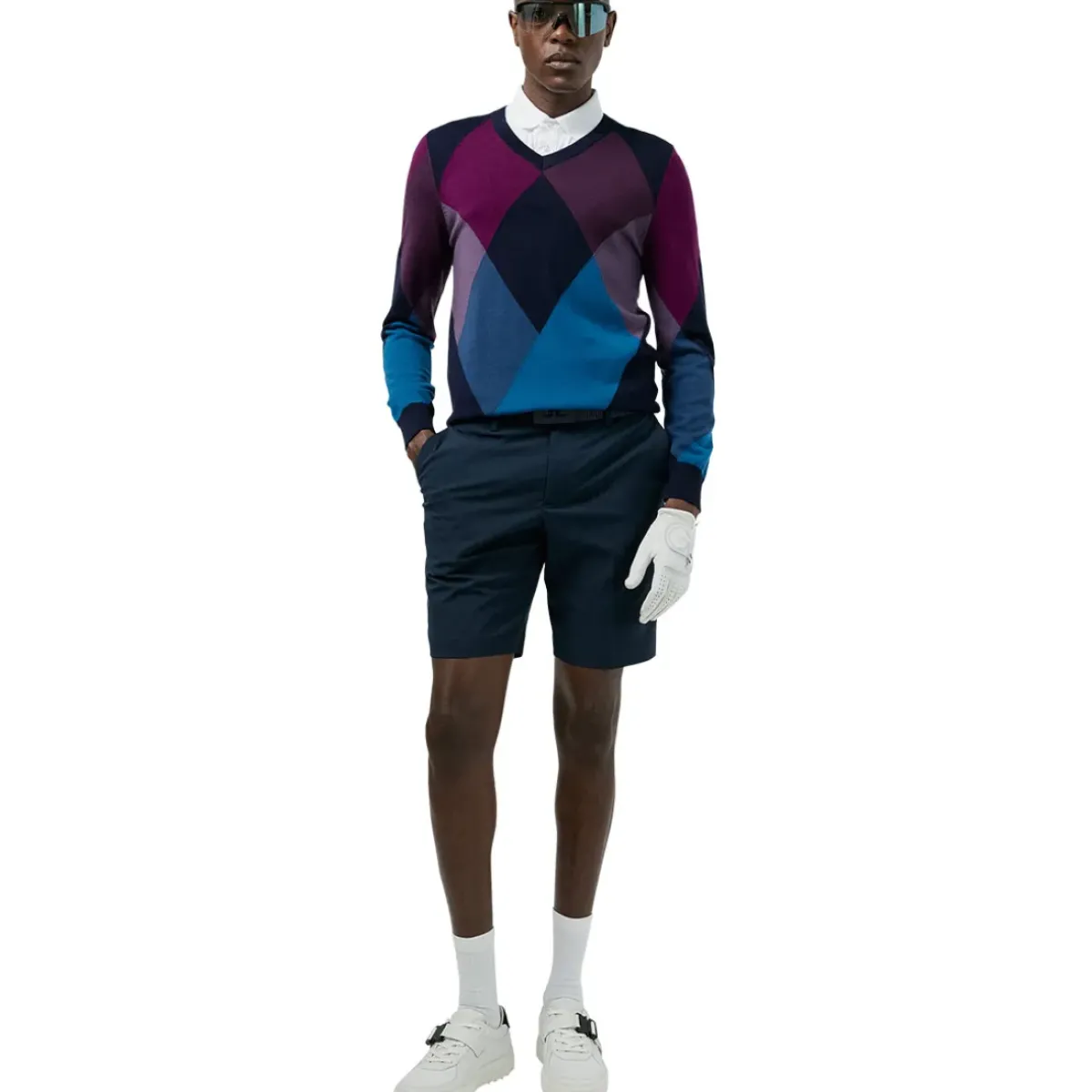 New J.Lindeberg Men's Active Argyle Golf Sweater Men's Sweaters|Men's Midlayers