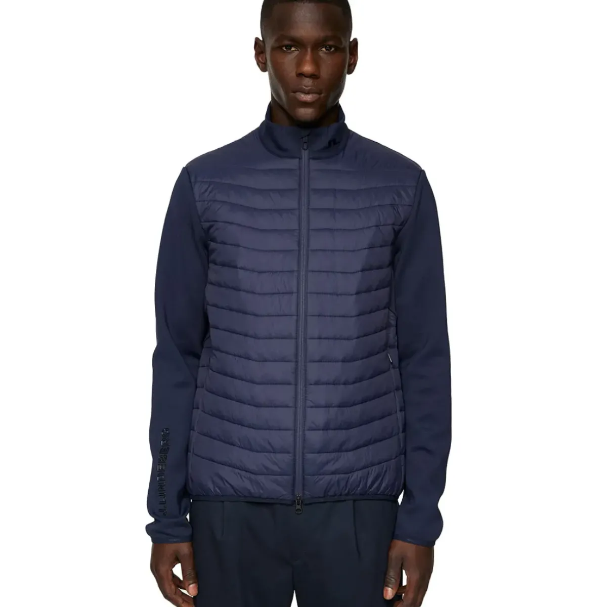 J.Lindeberg Men's Holden Quilted Hybrid Golf Jacket Men's Sweaters|Men's Jackets