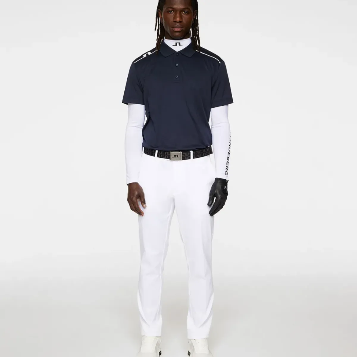 Discount J.Lindeberg Men's Lionel Shoulder Golf Polo Shirt Men's Polo Shirts