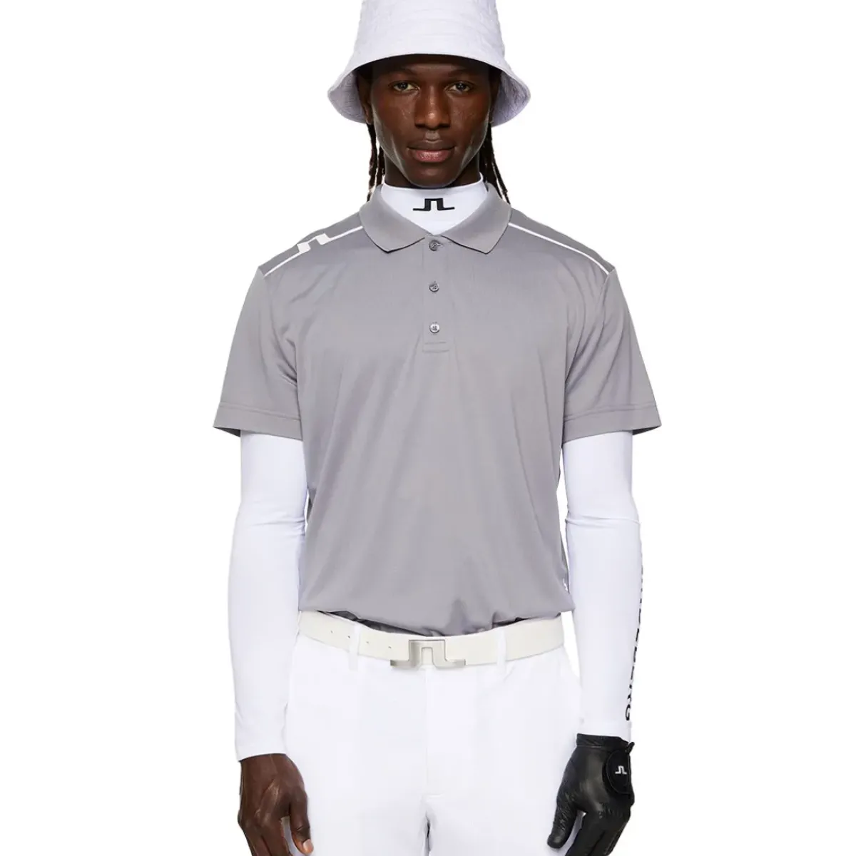 Discount J.Lindeberg Men's Lionel Shoulder Golf Polo Shirt Men's Polo Shirts