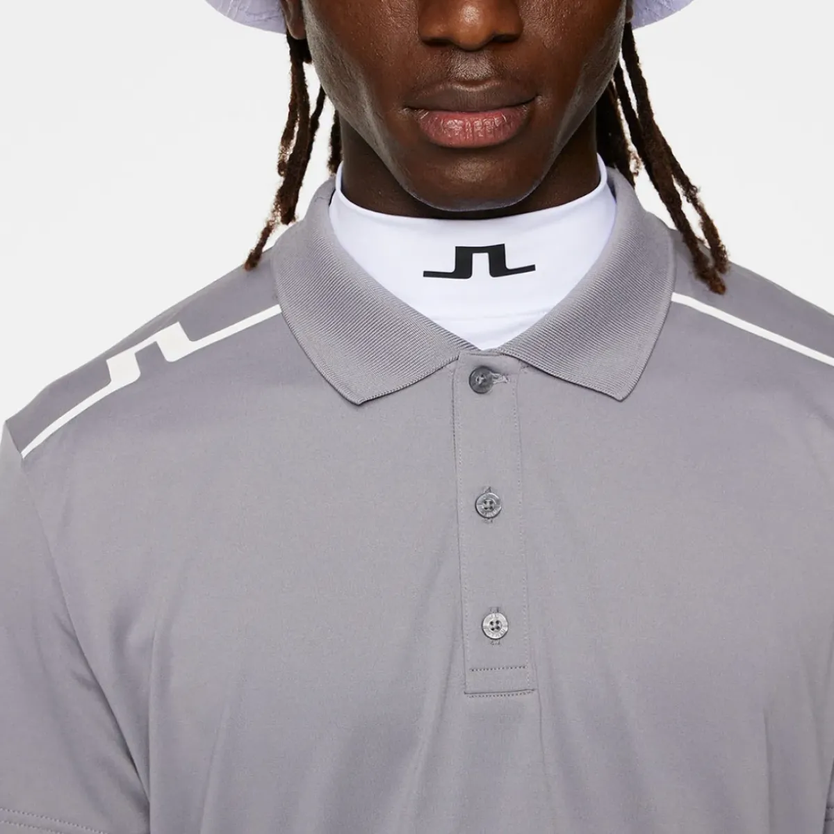 Discount J.Lindeberg Men's Lionel Shoulder Golf Polo Shirt Men's Polo Shirts