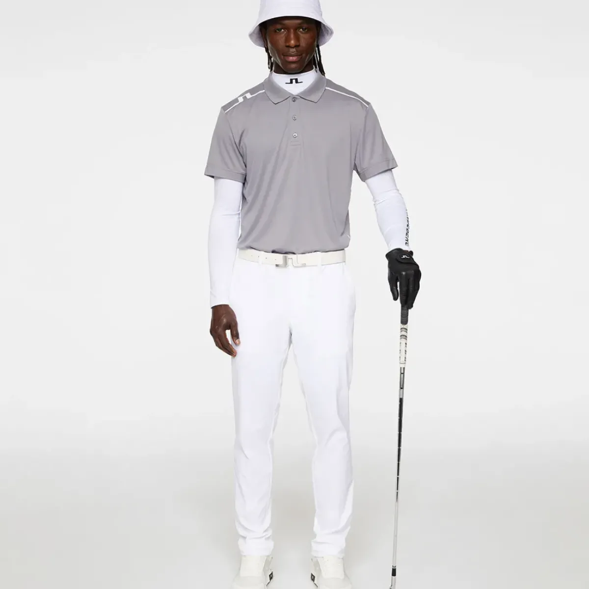 Discount J.Lindeberg Men's Lionel Shoulder Golf Polo Shirt Men's Polo Shirts