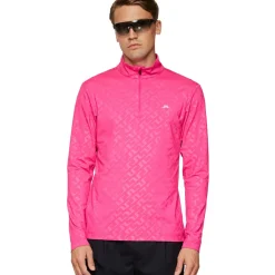 Discount J.Lindeberg Men's Luke Deboss Quarter Zip Golf Mid Layer Men's Sweaters|Men's Midlayers