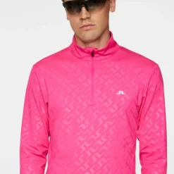 Discount J.Lindeberg Men's Luke Deboss Quarter Zip Golf Mid Layer Men's Sweaters|Men's Midlayers