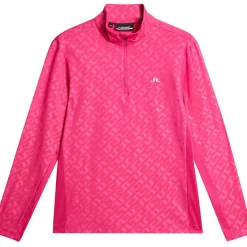 Discount J.Lindeberg Men's Luke Deboss Quarter Zip Golf Mid Layer Men's Sweaters|Men's Midlayers