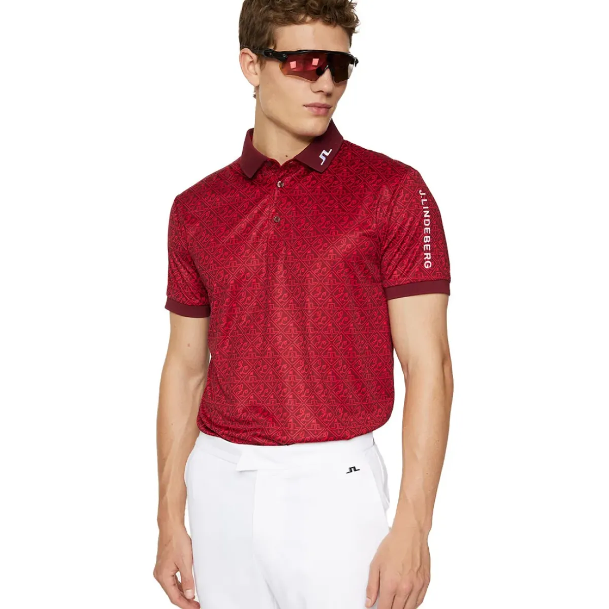 Online J.Lindeberg Men's Tour Tech Print Golf Polo Shirt Men's Polo Shirts