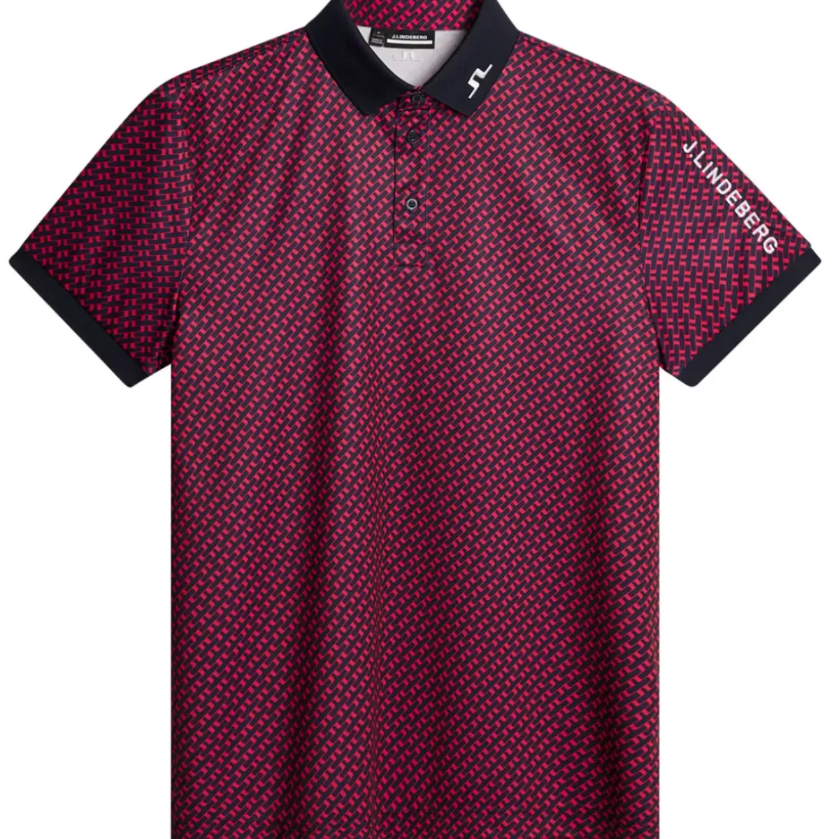 New J.Lindeberg Men's Tour Tech Arm Print Golf Polo Shirt Men's Polo Shirts