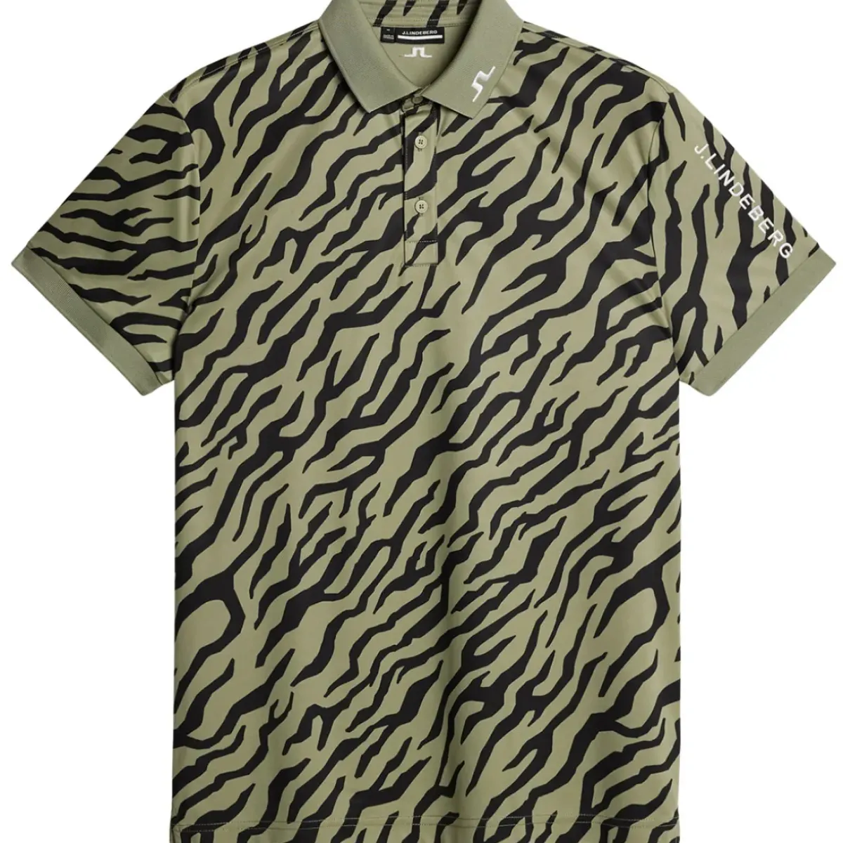 New J.Lindeberg Men's Tour Tech Arm Print Golf Polo Shirt Men's Polo Shirts