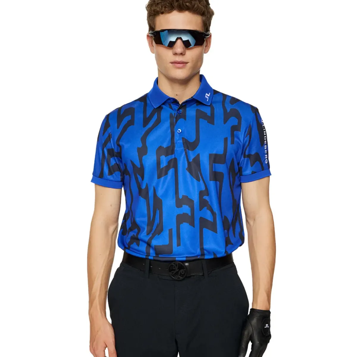 Discount J.Lindeberg Men's Tour Tech Print Golf Polo Shirt Men's Polo Shirts