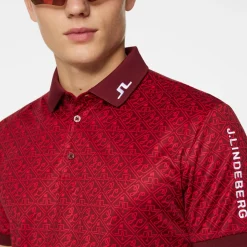 Hot J.Lindeberg Men's Tour Tech Print Golf Polo Shirt Men's Polo Shirts