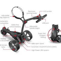 M1 DHC Standard Lithium Electric Golf Trolley Electric Trolleys