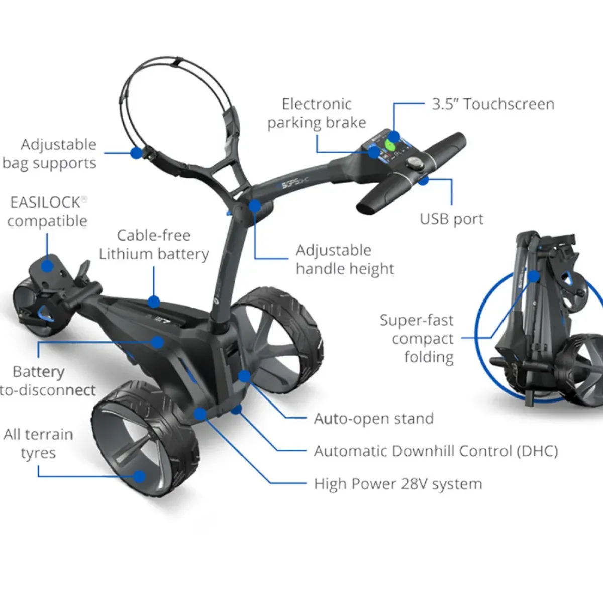 Online M5 GPS DHC Standard Lithium Electric Golf Trolley Gps Electric Trolleys|Electric Trolleys