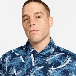 Best Nike Men's Tour Pine Print Golf Polo Shirt Men's Polo Shirts