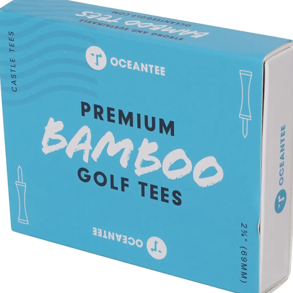 New OCEANTEE 69mm Bamboo Castle Golf Tees - 15 Pack Golf Tees