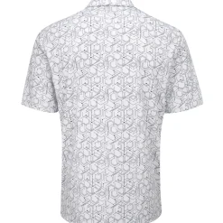 Discount Men's Hollow Geo Print Golf Polo Shirt Men's Polo Shirts