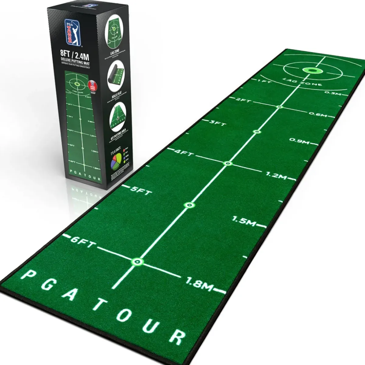 Discount 8FT Deluxe Golf Putting Mat Golf Mats & Nets