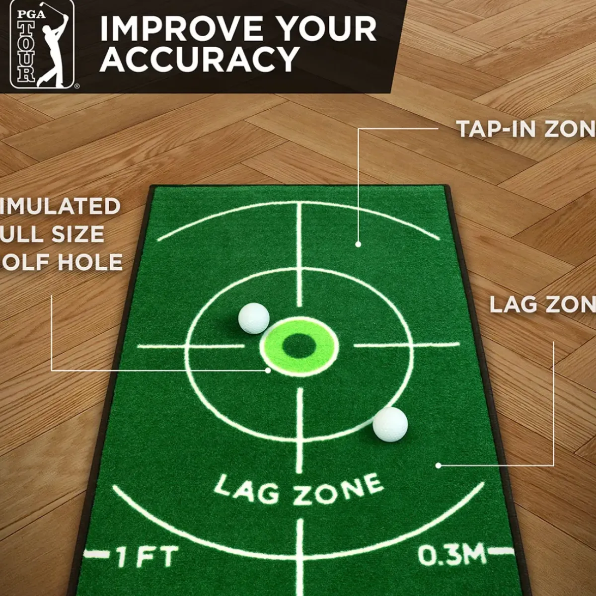 Discount 8FT Deluxe Golf Putting Mat Golf Mats & Nets