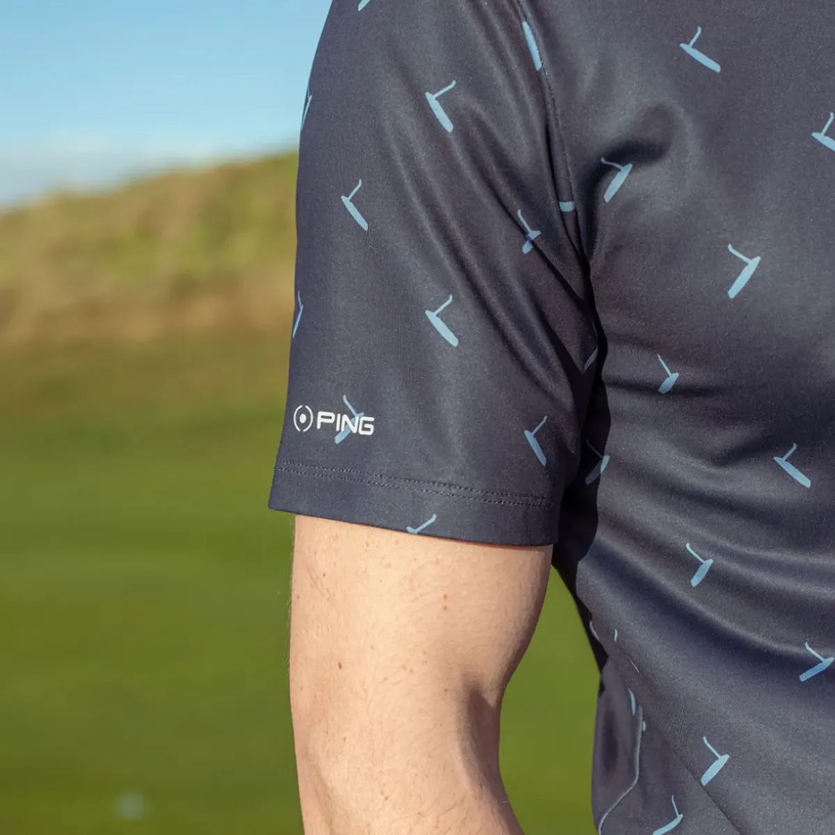 Discount Men's Gold Putter Print Golf Polo Shirt Men's Polo Shirts