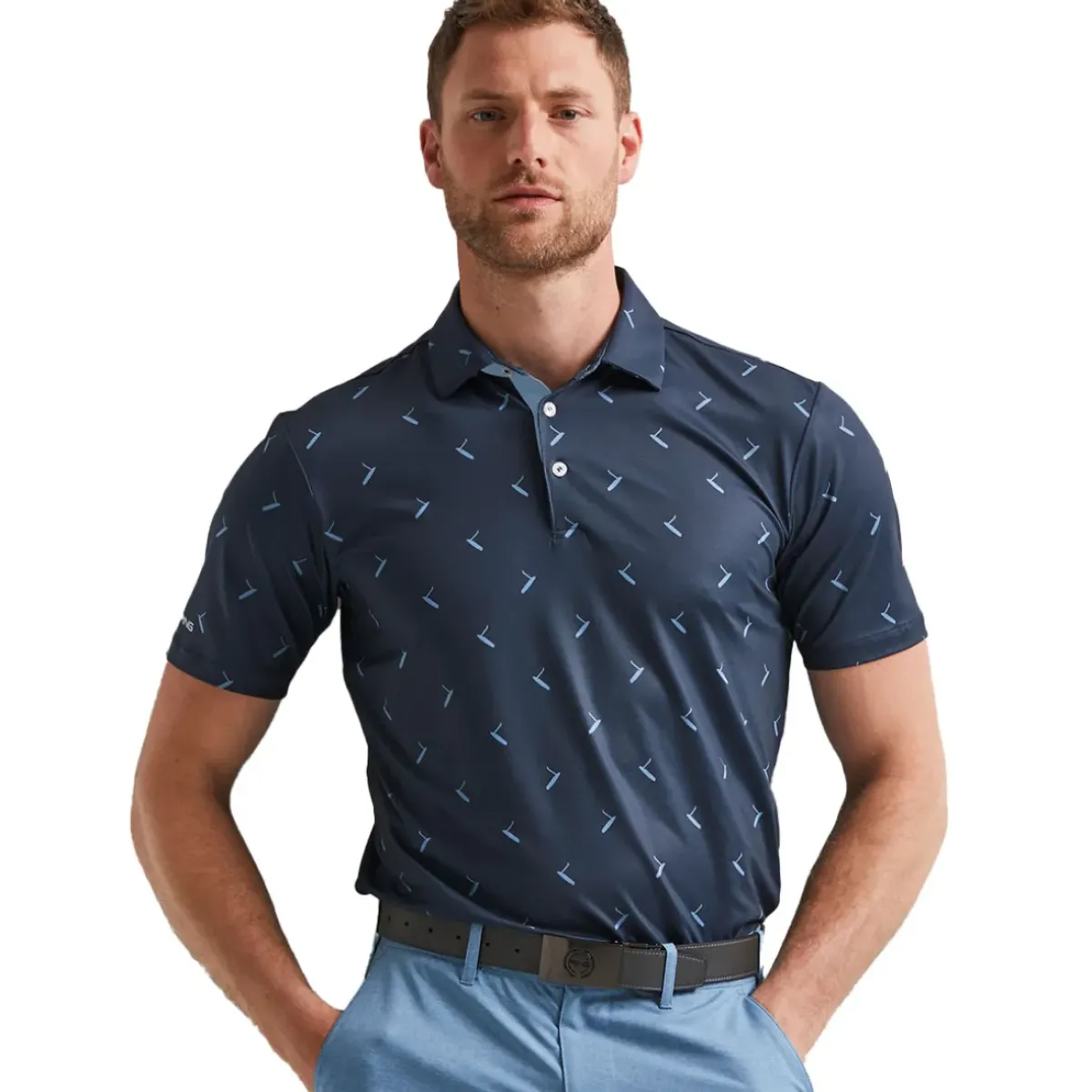 Discount Men's Gold Putter Print Golf Polo Shirt Men's Polo Shirts