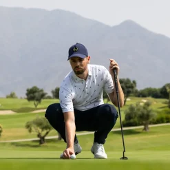 Clearance Men's Gold Putter Print Golf Polo Shirt Men's Polo Shirts